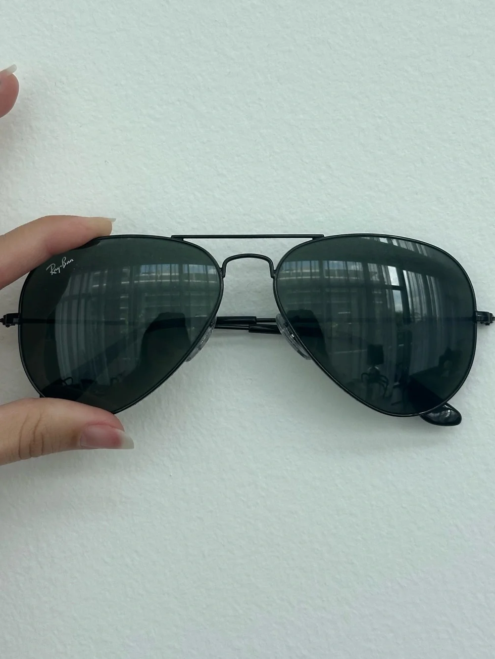 Ray Ban Unisex Aviator Sunglasses Large Metal in Total Black